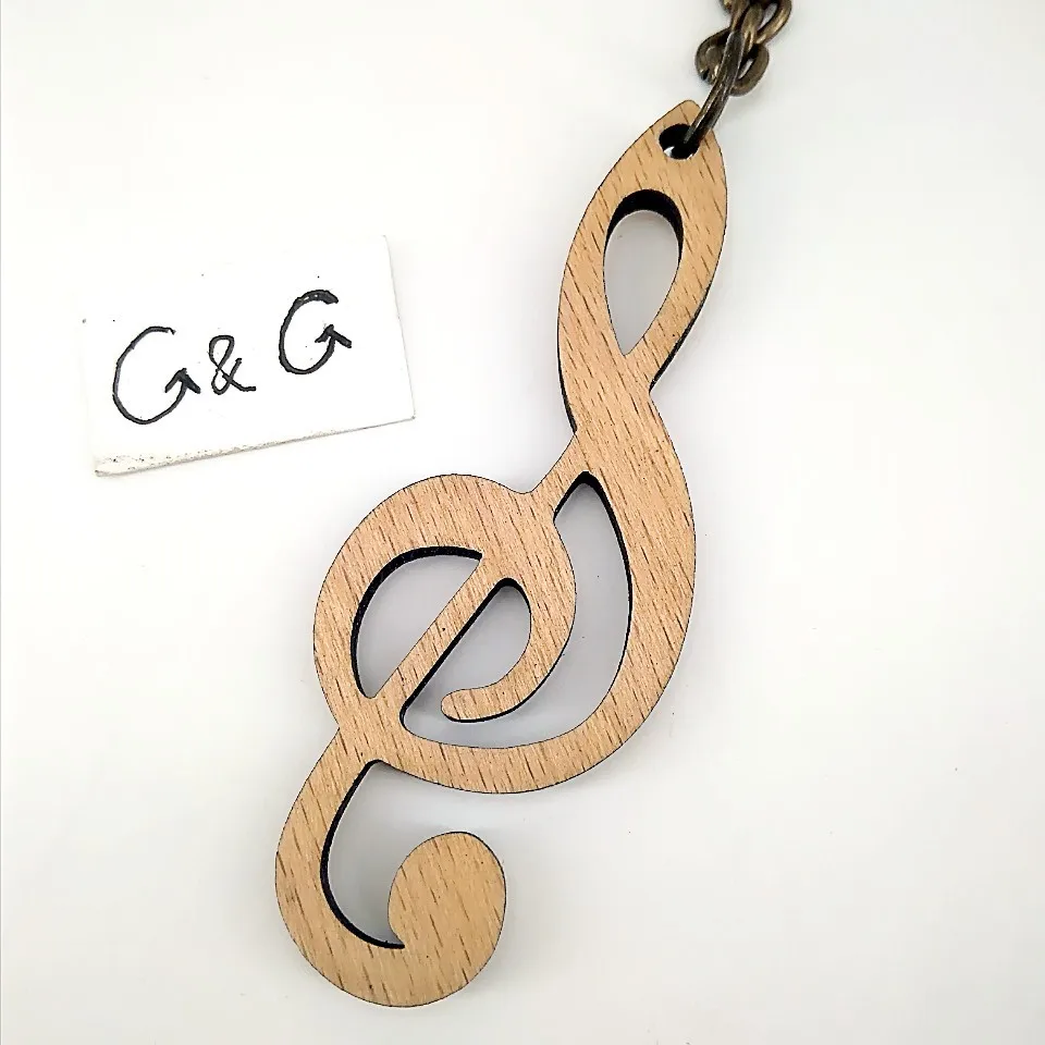 Costom Wooden Music Notes Keychain Wood Keychain Buy Wood Keychain