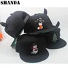 Christmas custom offset print pattern cotton snapback hat with horn