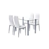 dining table set 4/6 seaters tempered glass modern dining table set dining table stainless steel with clear glass top