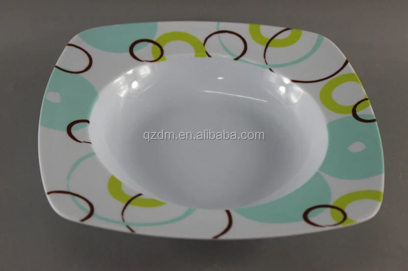 Square Melamine Soup plate Picnic Deep Dishes