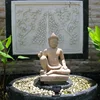 sitting thailand marble buddha statue