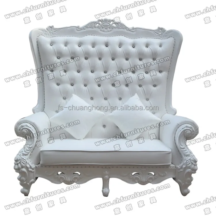 White Royal Wedding Throne Chairs For Bride And Groom Sofa Chair