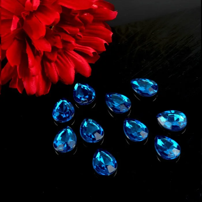 Colored Water Drop point back acrylic rhinestone beads, fancy acrylic stones for shoes strap beading