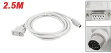 10 Pcs Wholesale DB9P to 8P Mini Din RS232 Download Cable White 8.2 Ft for PLC DVP-EH