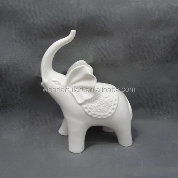wholesale white porcelain elephant figurine,porcelain statue,white ceramic elephant