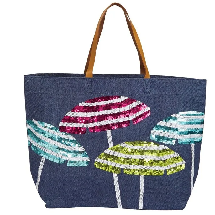 sequin beach tote