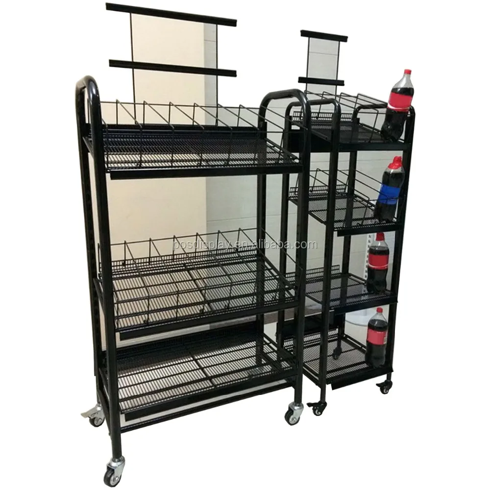 Beverage Metal Display Racks Drink Holder Drink Display Rack For Co Ca