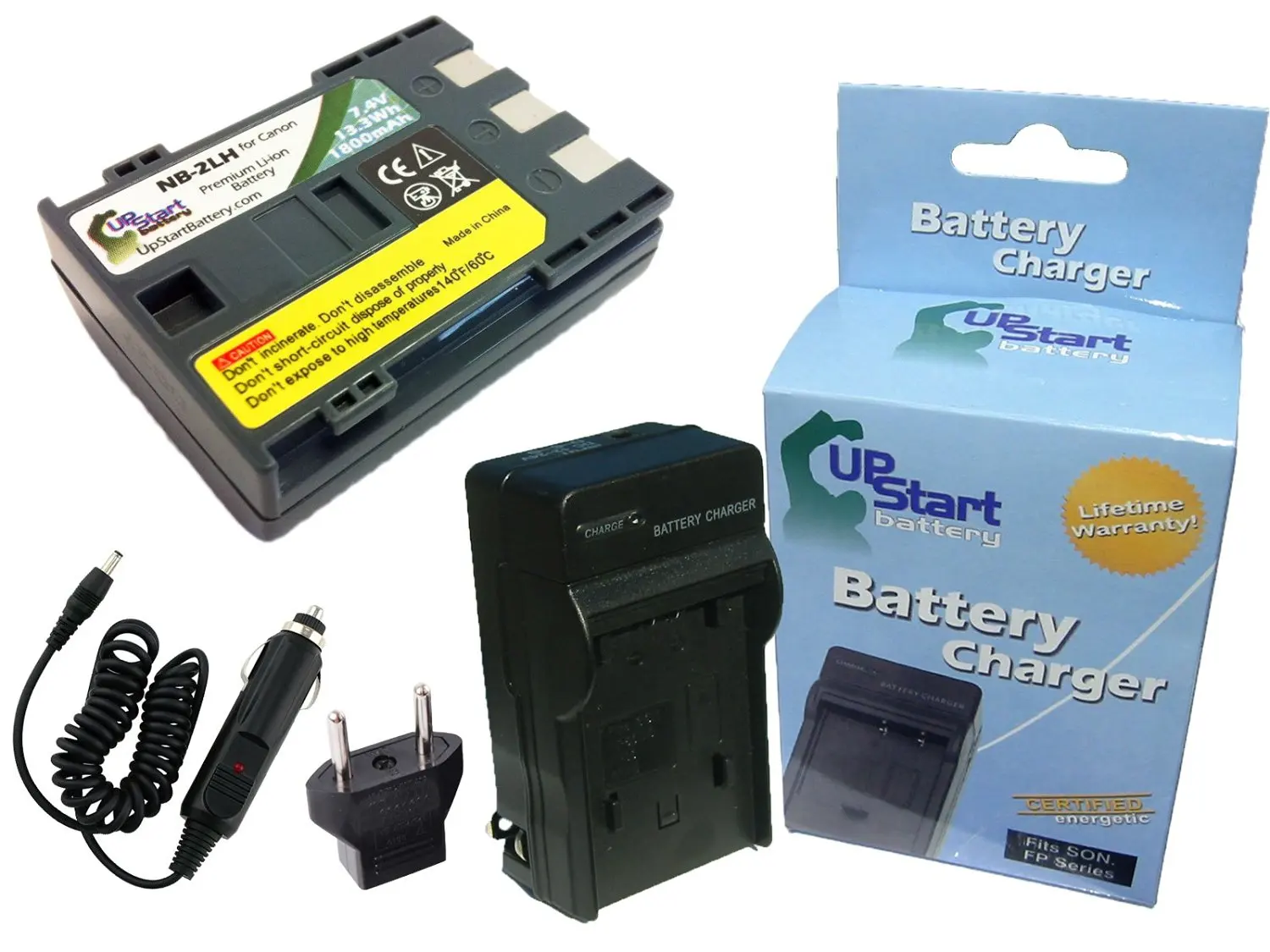Charger with Car /& EU Adapters 1200mAh 7.4V Lithium-Ion Compatible with Canon LP-E5 Digital Camera Battery and Charger Replacement for Canon 450D Battery 2 Pack