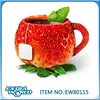 personalized 3d ceramic red strawberry mug with spoon