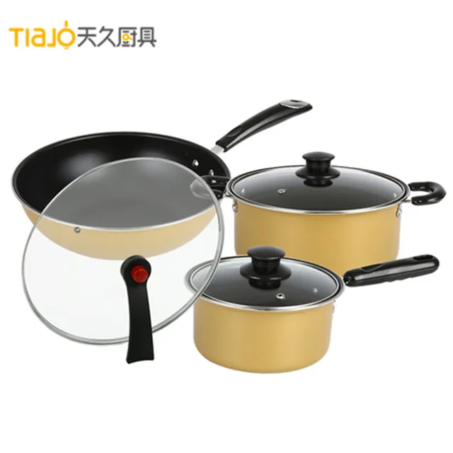 
Aluminum cookware casserole pot set with non-stick coating 