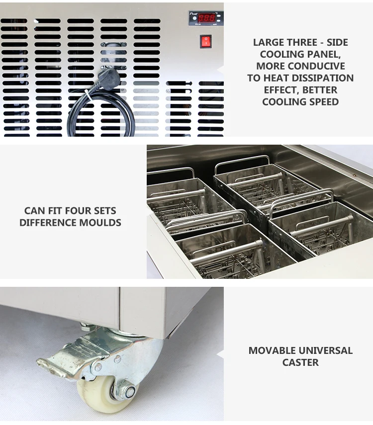 Brazil type stick popsicle /commercial ice lolly making machine with 4 moulds