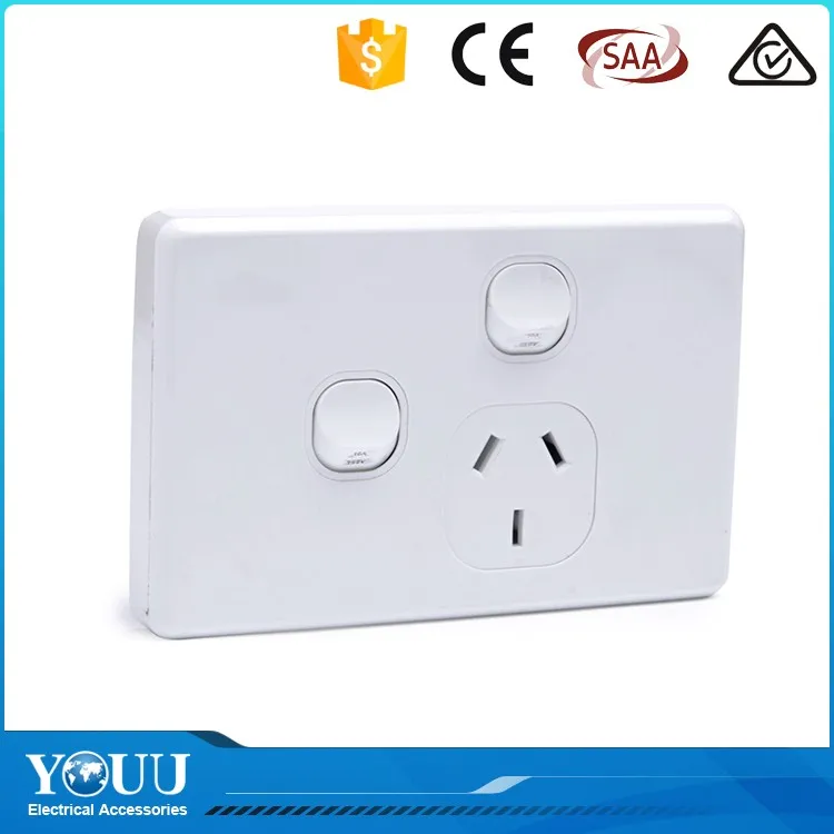 YOUU 16A 2 Gang 1 Way Hotel Modern Electrical Wall Switch Socket