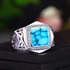 Blank Rings For Inlay Jewelry Making 925 Sterling Silver Fashion Hollow Totem Empty Couple Ring Base DIY Accessories Setting