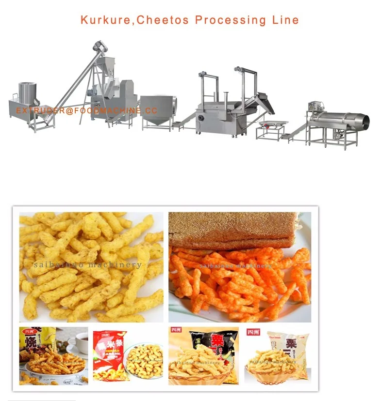 corn snack food cheetos /nik nak/kurkure making machine production line