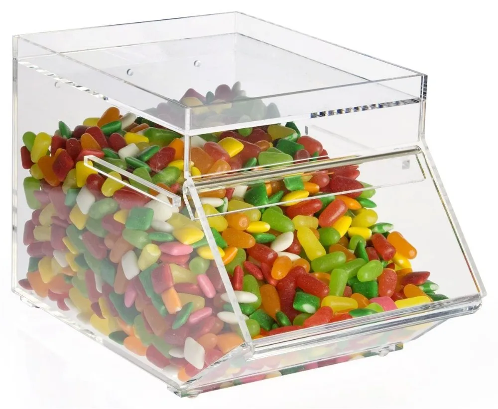 Clear Acrylic Tabletop Scoop Candy Container Bins Boxes,Clear Lucite
