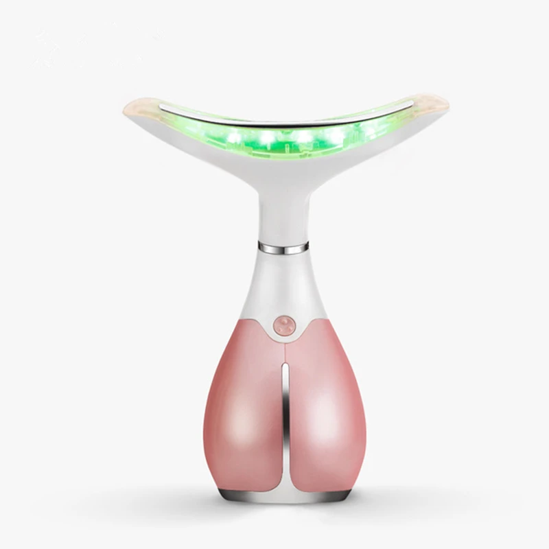 Magnetic Heat High Frequency Vibration Anti Aging Neck Massager for Face Neck Wrinkles Reducing & Skin Lifting USB chargeable