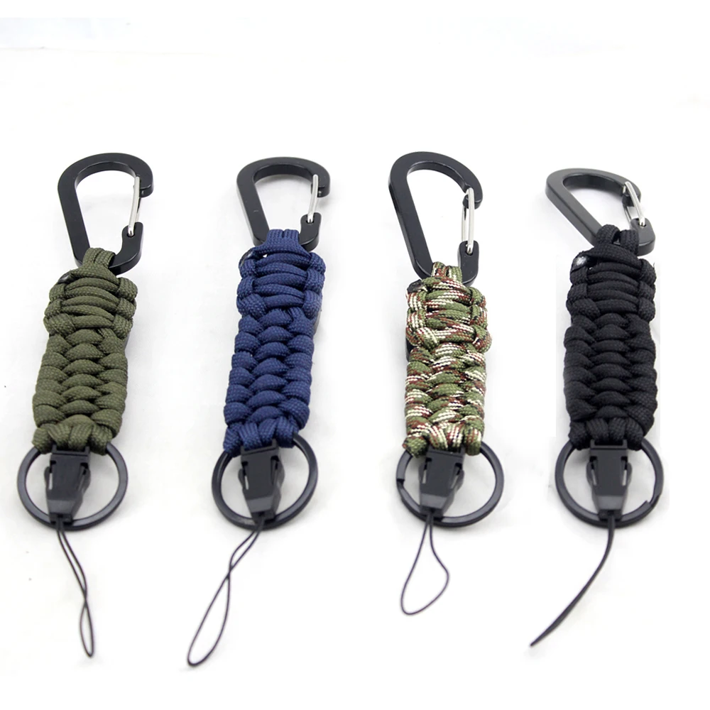 Keyrings With Carabiners Edc For Survival In Wild Jungle Camping Buy 250 Lb Paracord