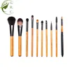 China manufacturers free samples makeup 10pcs synthetic hair wooden makeup brushes set