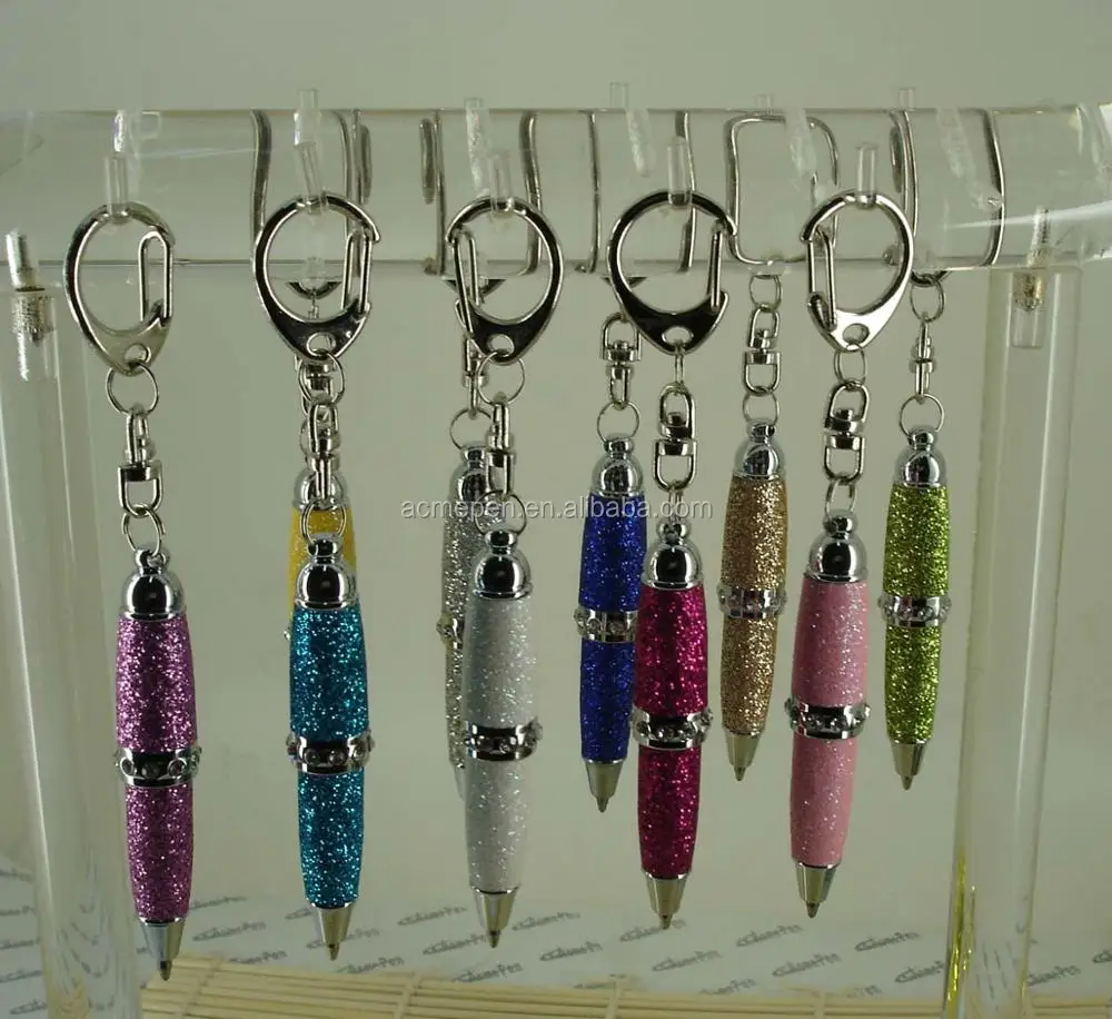 Novelty Design Cute Pens School Supplier Product Mini Pen With Pu Leather Glitter Finish