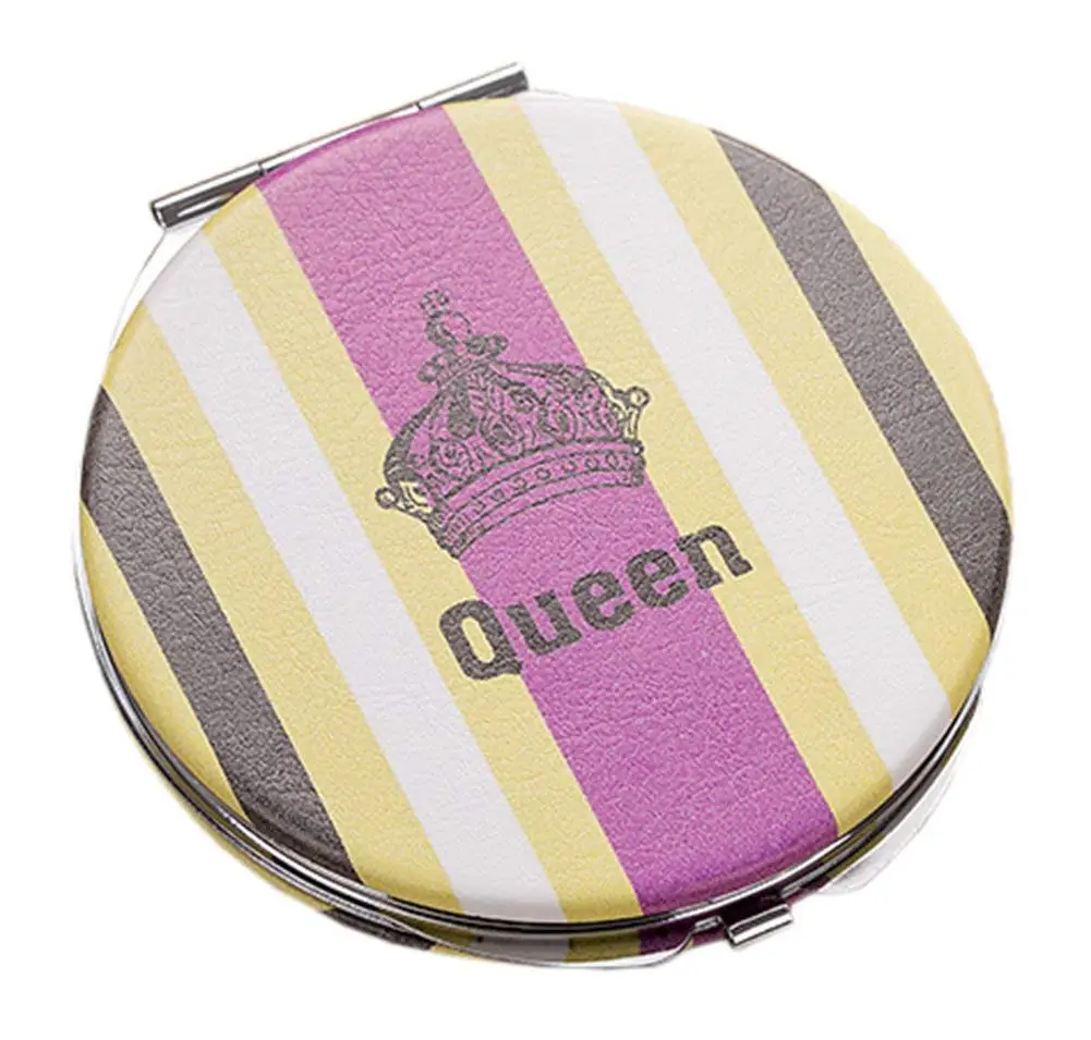 Blancho Bedding Leather Mirror Portable Folding Vanity Mirror Makeup Mirror Double-sided Cosmetics Mirror #67