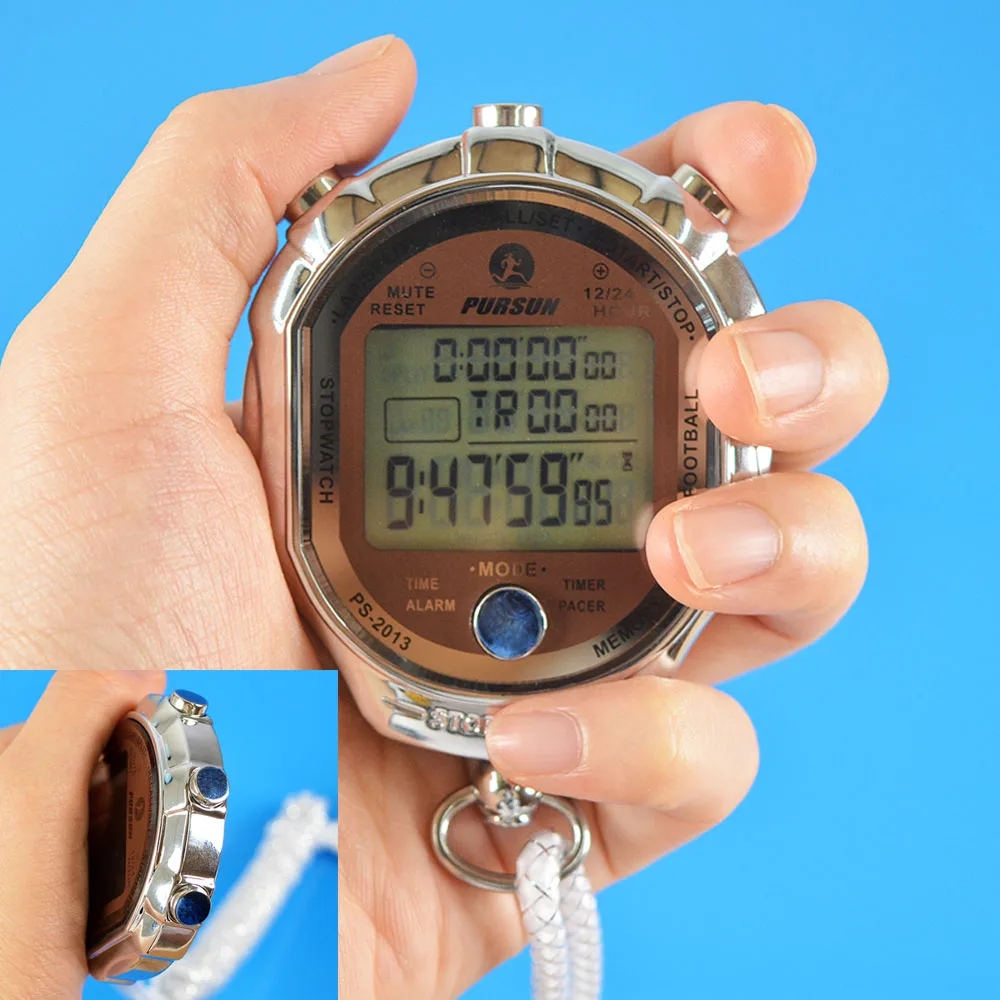 Professional Precision Lcd Digital Counter Meter Metal Stop Watch Multi