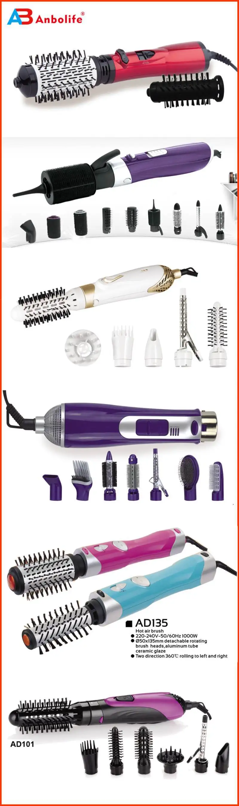 Anbolife bulk hair brushes Quick Hot Air Brush