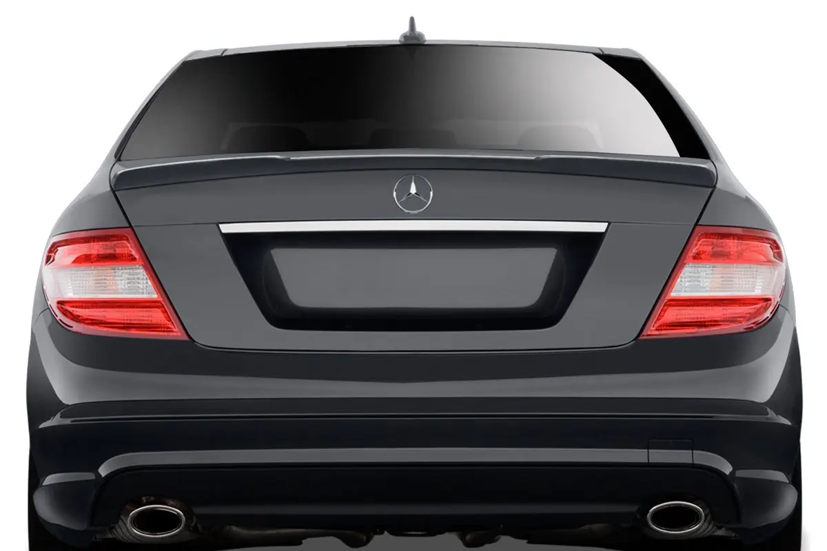 Trunk Spoiler Fits 2008-2014 Benz W204 C Class 2008 2009 2010 2011 2012 2013 AMG Style Unpainted ABS Added On Lip Wing Bodykits by IKON MOTORSPORTS