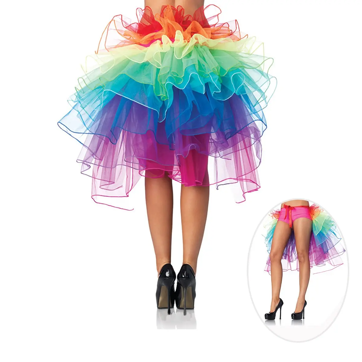 Bopika Layered Ballet Tulle Rainbow Tutu Skirt for Little Girls Dress up Rose Rainbow