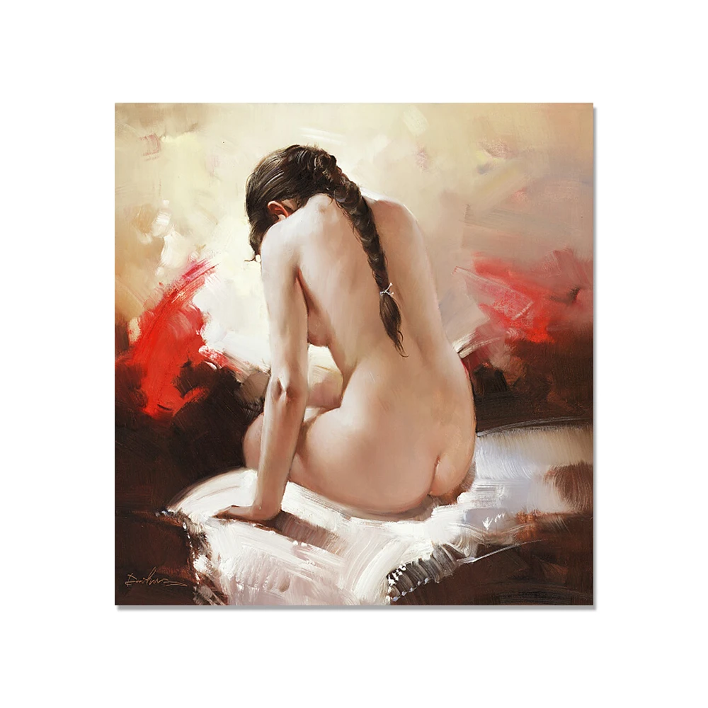शेन्ज़ेन पैदा करता उच्च गुणवत्ता उत्पादों नग्न दृश्यों चित्रकला खूबसूरत औरत द्वारा चित्रित तेल हाथ पर वापस