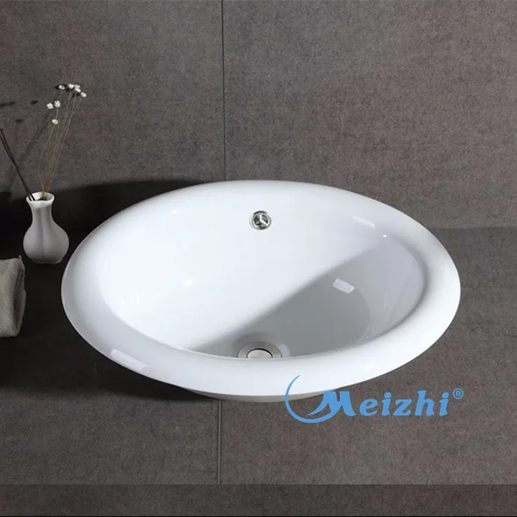 Bathroom ceramic top counter round circular wash basin