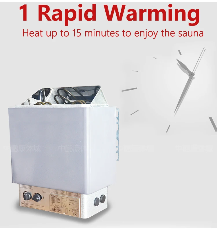 Built-In Thermostatic Control On/Off Timer Heats Up Quickly Supports Body Detox & Weight Loss (6.0KW Including Stones) Automatic