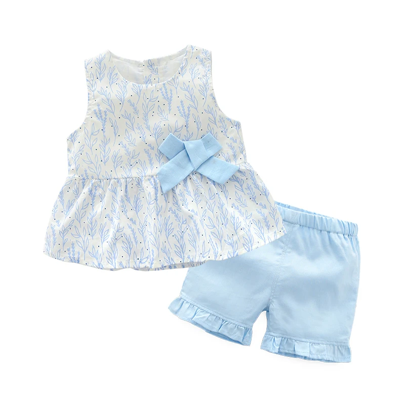Baby Girl Kids Summer Korean Short-Sleeves Cotton Ruffle Bowknot Dress C#P5 