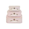 SALE 3 FLORAL SUITCASES STORAGE STACKING BOXES ENGLISH GARDEN PINK NEW