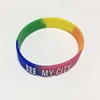 2019 Cheap embossed mix color transgender pride Silicone Wristband