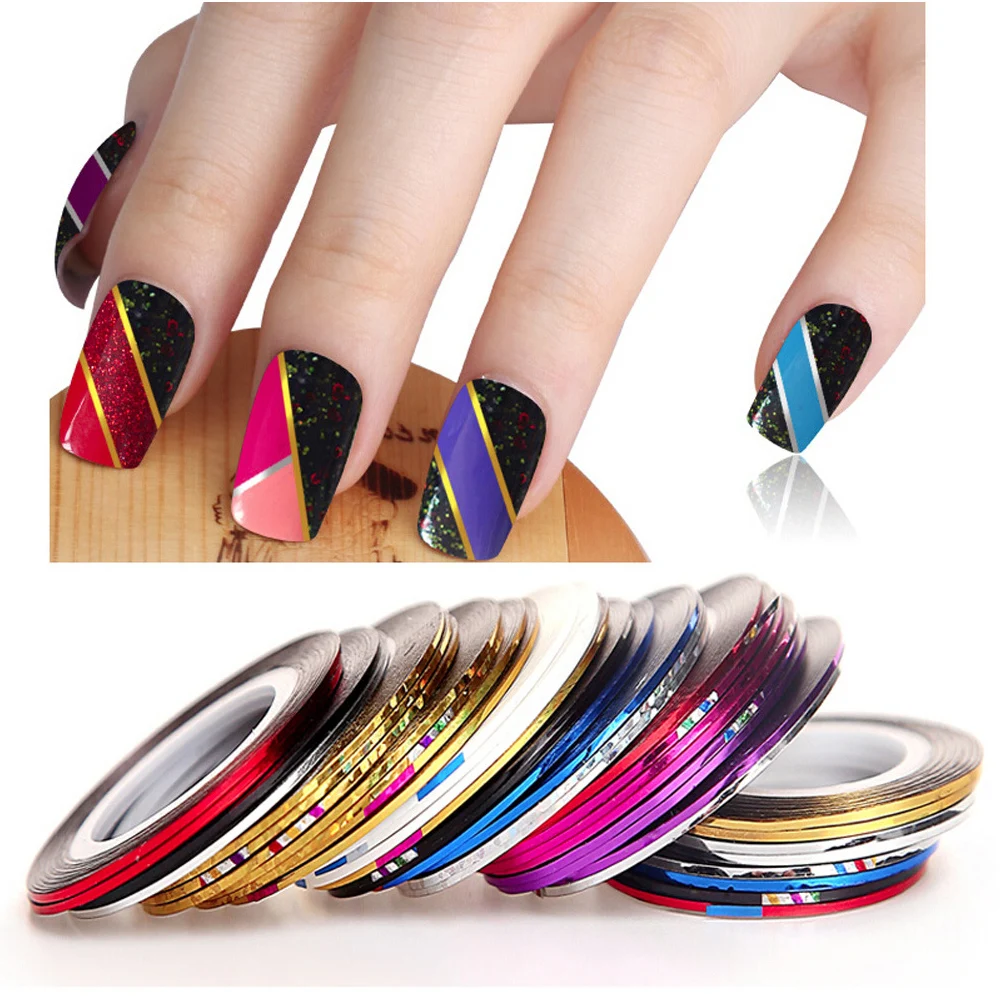 Metallic Tape Lace Line Strips Striping Decoration For Uv Gel Polish