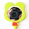 Cartoon wood cork frog shape smart cosmetic makeup pocket decorative hand mirrors