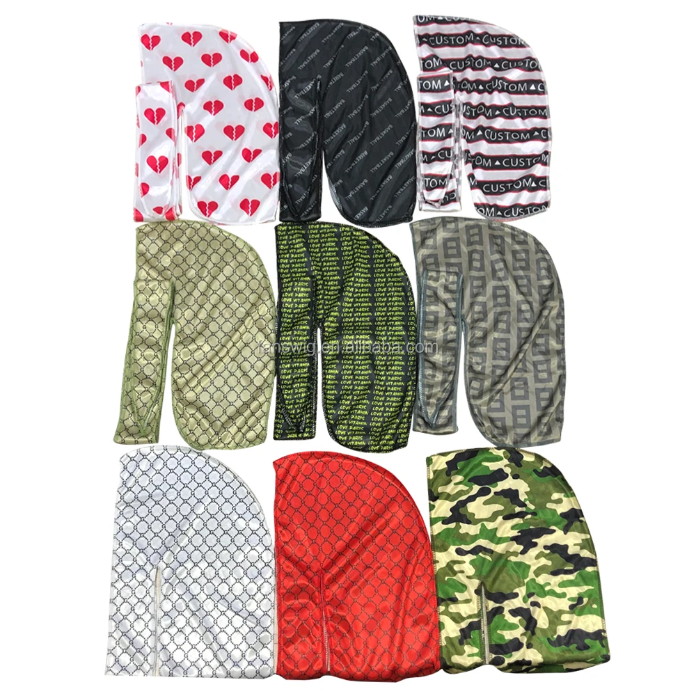 Women Mens Custom Logo Designer Durags Luxury Printed Dorag Rapper Wave Cap Wholesale - Buy ...