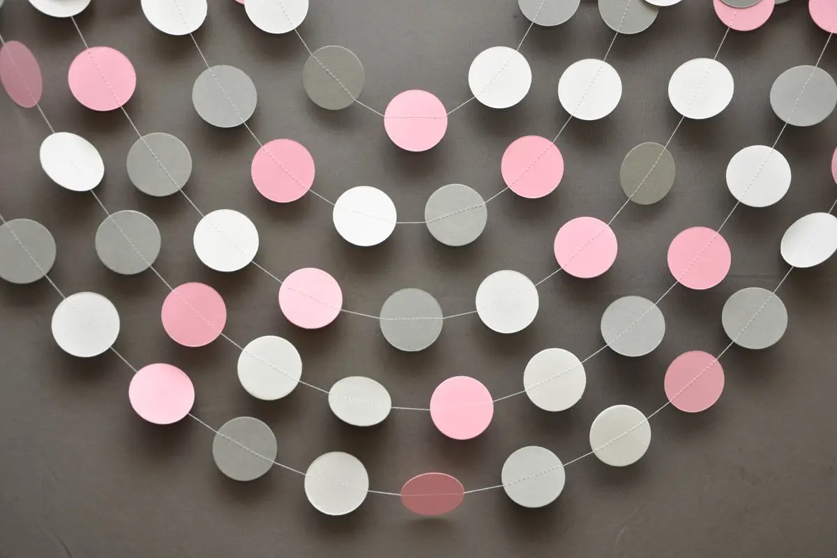 Buy Pink Gray White Paper Garland Pink Gray White