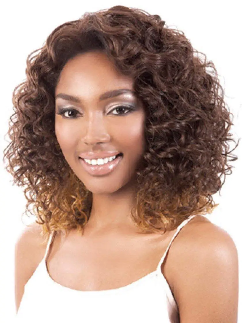 ZLJTYN Black Women Wigs Short Curly Wigs Brown Wig African American Wigs .....