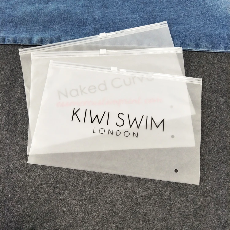 Translucent Pvc Clear Plastic Bags Design Zipper Bags Logo Frosted Poly