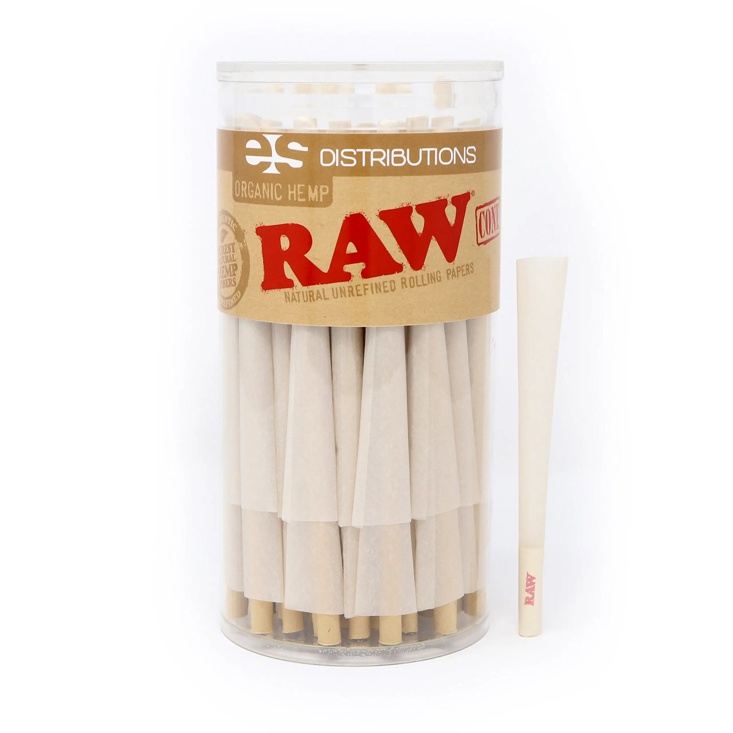 RAW ORGANIC KING SIZE CONE pre rolled with filter cone 200 pack