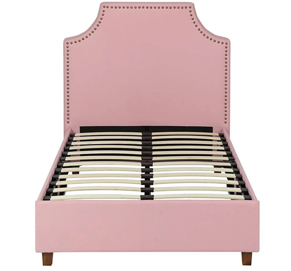 Latest Pink Fabric Single Kid Bed Frame Design Furniture - Buy Fabric ...