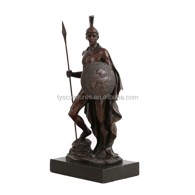 Hot Sale Wholesale Famous Desktop Brass Small Antique Warrior Statue
