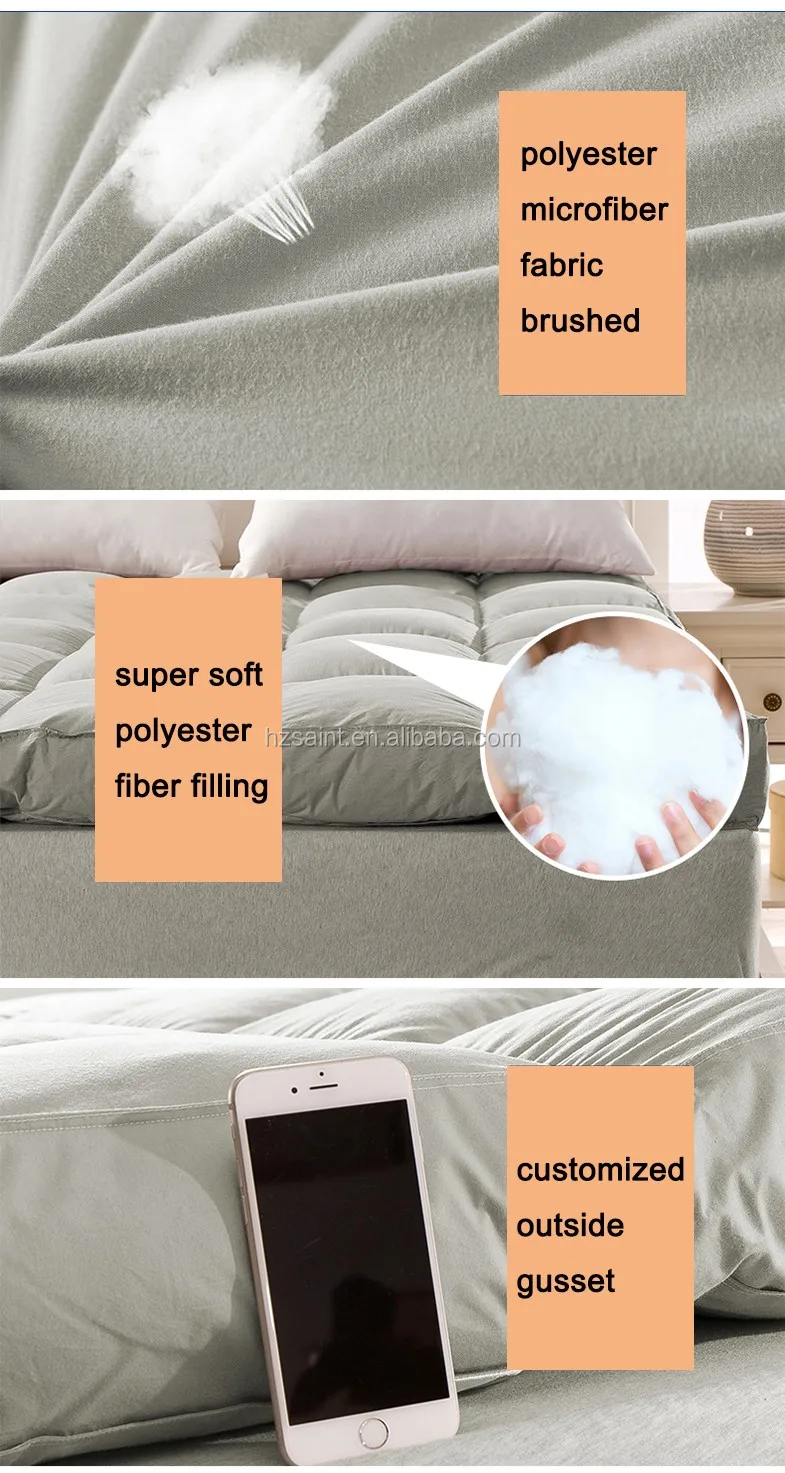 Single Plush Fiber Filled Baffle Box Construction 4" Thick Hollwofiber