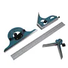 New Stainless Steel Angle Ruler Universal Bevel 180 Degree Angle Combination Square Protractor Ruler Set Measuring Tool