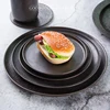 High quality home dinner tableware porcelain flat tray cheap round glazed ceramic ancient food plates
