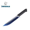 OEM blue titanium D2 fixed blade hunting survival knife full tang with G10