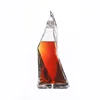 Custom design unique shape crystal 750ml glass liquor bottle for decor