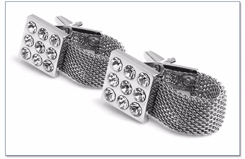 Men Fashion Rhinestone Cufflinks Hardware Jewelry Chain Cufflinks Buy