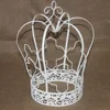 Handmade Metal Craft Decorative White Table Top Centerpieces Wedding Bird Cage Flower Ornaments